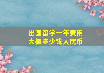 出国留学一年费用大概多少钱人民币