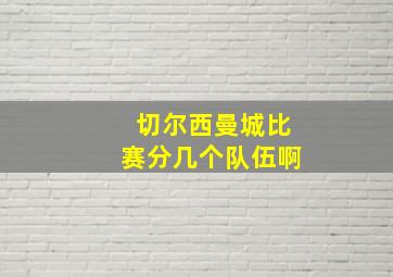 切尔西曼城比赛分几个队伍啊