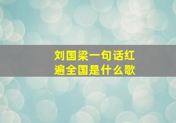 刘国梁一句话红遍全国是什么歌