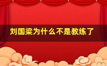 刘国梁为什么不是教练了