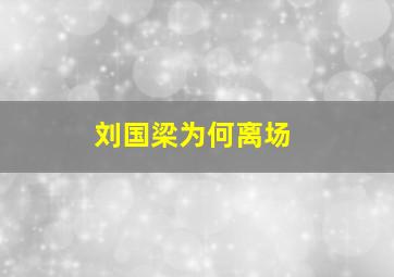 刘国梁为何离场