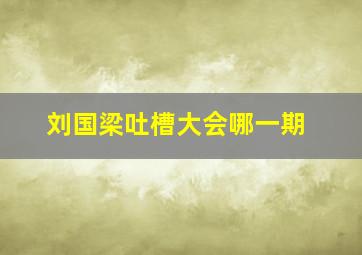 刘国梁吐槽大会哪一期