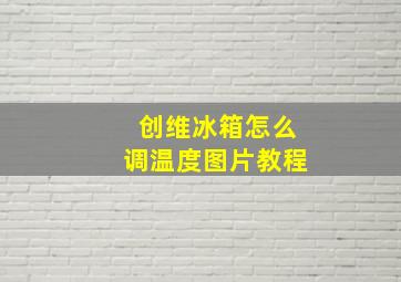 创维冰箱怎么调温度图片教程