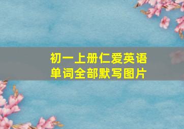 初一上册仁爱英语单词全部默写图片