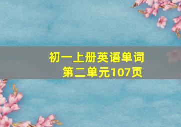 初一上册英语单词第二单元107页