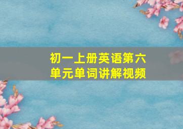 初一上册英语第六单元单词讲解视频