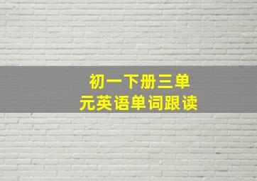 初一下册三单元英语单词跟读