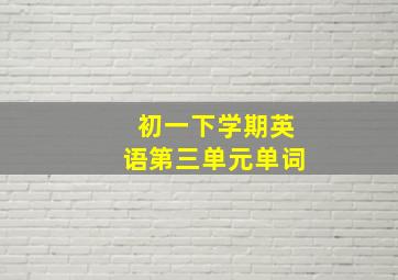 初一下学期英语第三单元单词