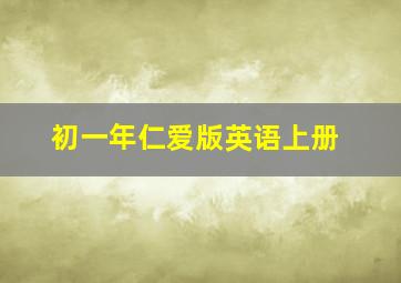 初一年仁爱版英语上册