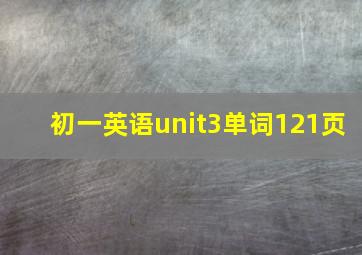 初一英语unit3单词121页