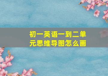 初一英语一到二单元思维导图怎么画