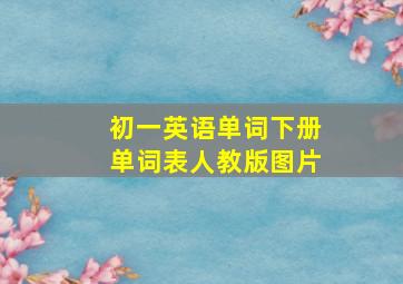 初一英语单词下册单词表人教版图片