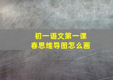 初一语文第一课春思维导图怎么画