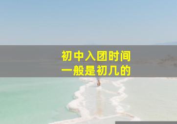 初中入团时间一般是初几的