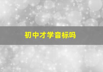 初中才学音标吗