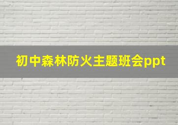 初中森林防火主题班会ppt