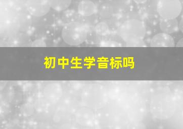 初中生学音标吗