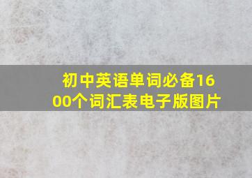 初中英语单词必备1600个词汇表电子版图片