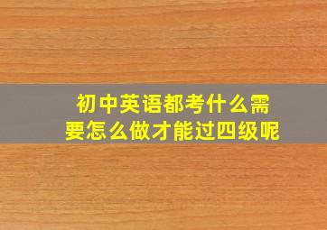 初中英语都考什么需要怎么做才能过四级呢