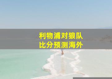 利物浦对狼队比分预测海外