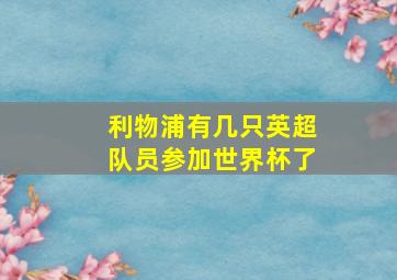 利物浦有几只英超队员参加世界杯了