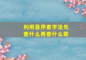 利用音序查字法先查什么再查什么呢