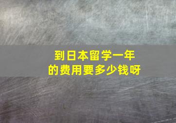 到日本留学一年的费用要多少钱呀