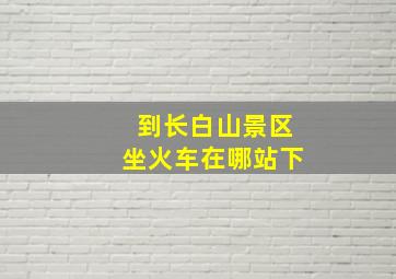 到长白山景区坐火车在哪站下