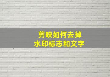 剪映如何去掉水印标志和文字