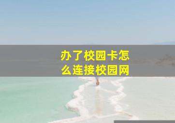 办了校园卡怎么连接校园网