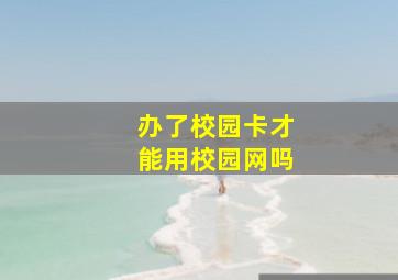 办了校园卡才能用校园网吗