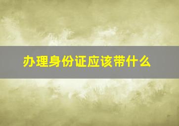 办理身份证应该带什么