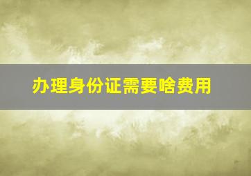 办理身份证需要啥费用