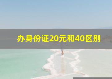 办身份证20元和40区别