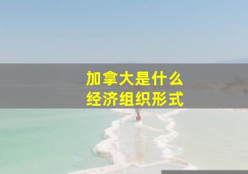 加拿大是什么经济组织形式