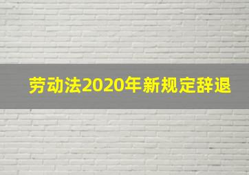 劳动法2020年新规定辞退