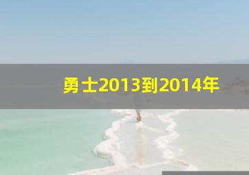 勇士2013到2014年