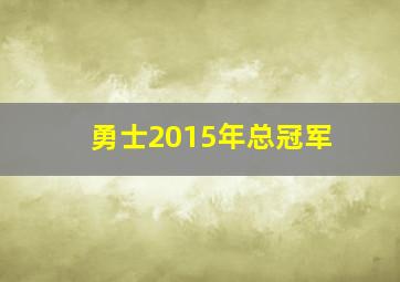 勇士2015年总冠军