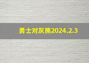 勇士对灰熊2024.2.3