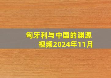 匈牙利与中国的渊源视频2024年11月