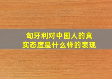 匈牙利对中国人的真实态度是什么样的表现