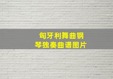 匈牙利舞曲钢琴独奏曲谱图片