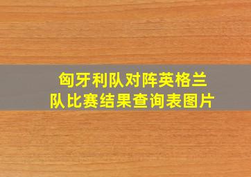 匈牙利队对阵英格兰队比赛结果查询表图片