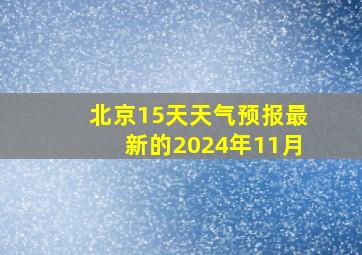 北京15天天气预报最新的2024年11月