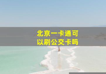 北京一卡通可以刷公交卡吗