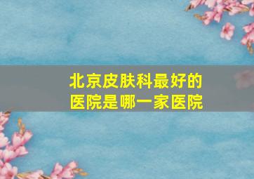 北京皮肤科最好的医院是哪一家医院