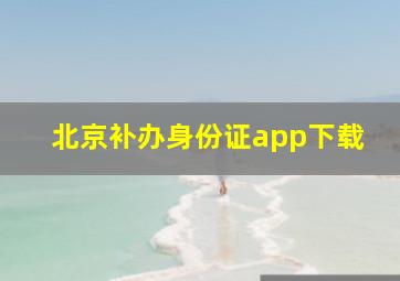 北京补办身份证app下载