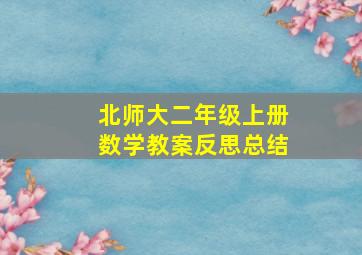 北师大二年级上册数学教案反思总结