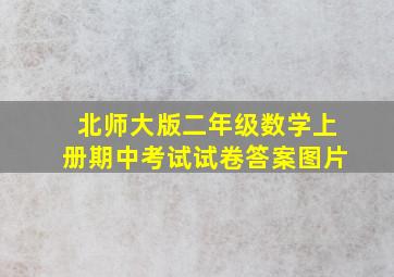 北师大版二年级数学上册期中考试试卷答案图片