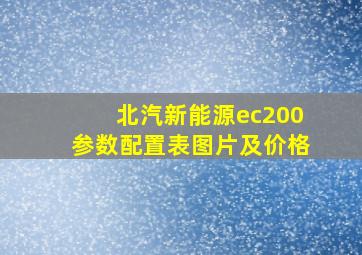 北汽新能源ec200参数配置表图片及价格